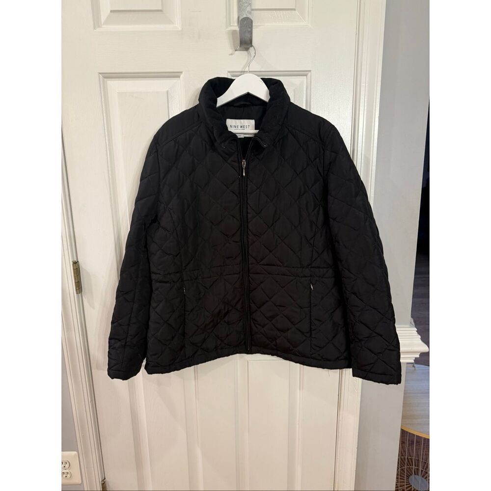 Nine West Black Quilted Down Jacket sz XXL EUC
